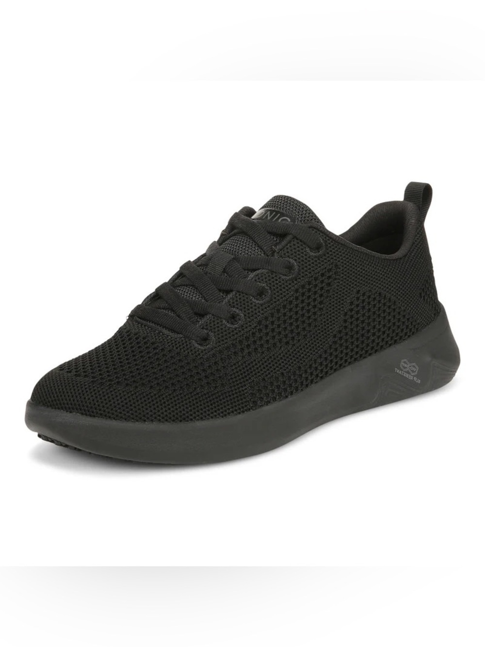New Vionic Escapade Arrival Black Knit Lace-Up Sneaker Size 6